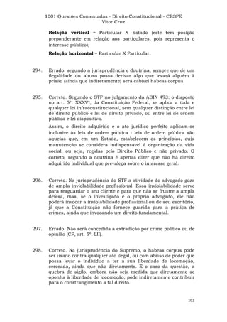 Questoes resolvidas cespe constitucional