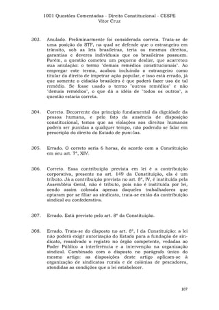 Questoes resolvidas cespe constitucional