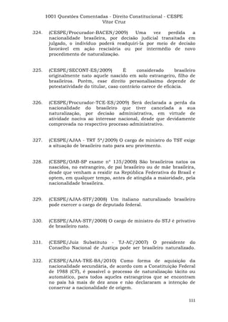Questoes resolvidas cespe constitucional