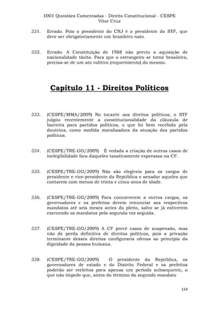 Questoes resolvidas cespe constitucional