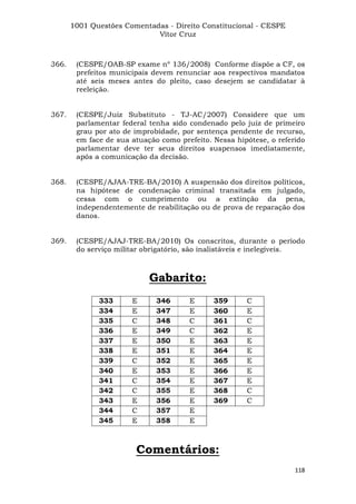 Questoes resolvidas cespe constitucional