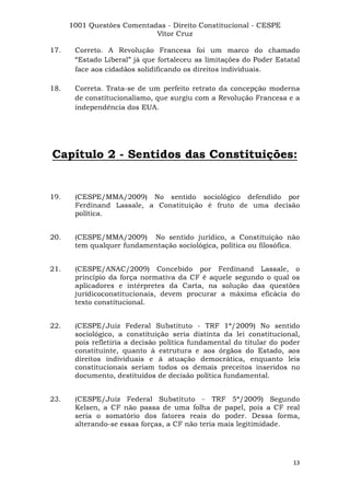 Questoes resolvidas cespe constitucional