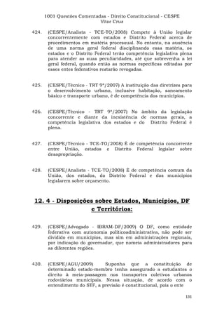 Questoes resolvidas cespe constitucional