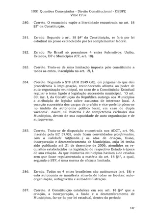 Questoes resolvidas cespe constitucional