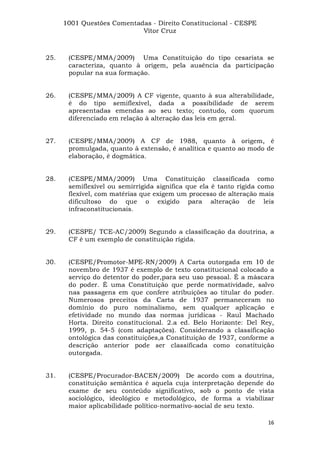 Questoes resolvidas cespe constitucional