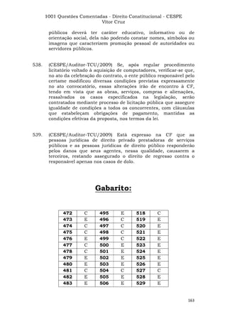 Questoes resolvidas cespe constitucional