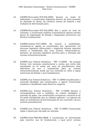 Questoes resolvidas cespe constitucional