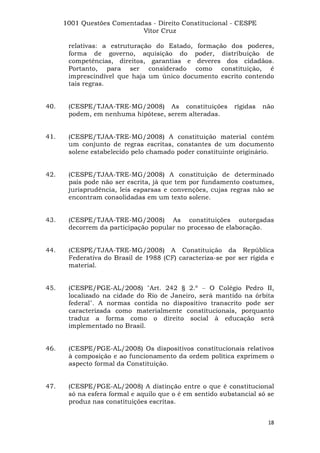 Questoes resolvidas cespe constitucional