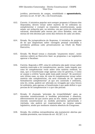 Questoes resolvidas cespe constitucional