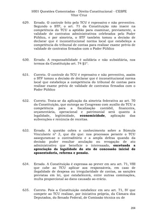 Questoes resolvidas cespe constitucional