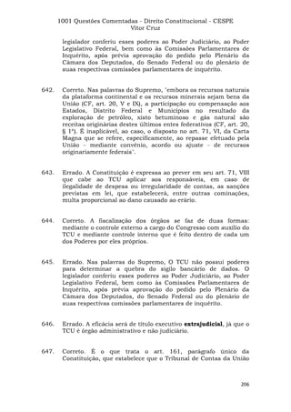 Questoes resolvidas cespe constitucional