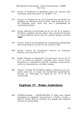 Questoes resolvidas cespe constitucional