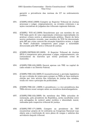 Questoes resolvidas cespe constitucional