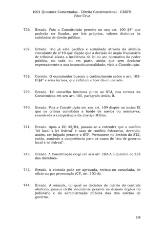 Questoes resolvidas cespe constitucional