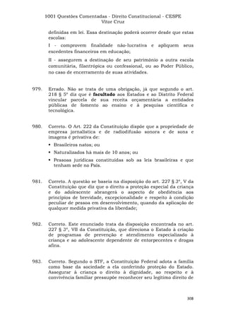 Questoes resolvidas cespe constitucional