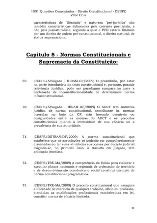 Questoes resolvidas cespe constitucional