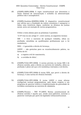 Questoes resolvidas cespe constitucional