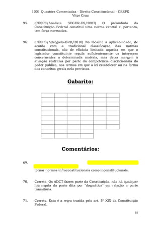 Questoes resolvidas cespe constitucional