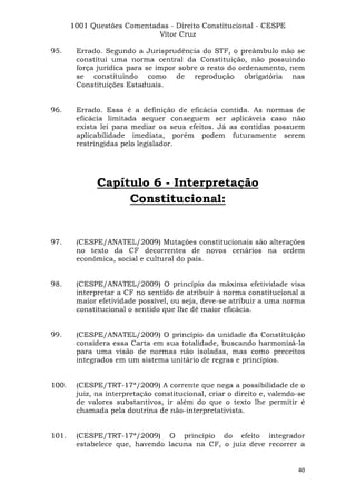 Questoes resolvidas cespe constitucional