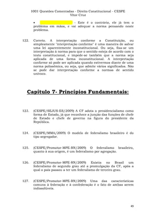 Questoes resolvidas cespe constitucional