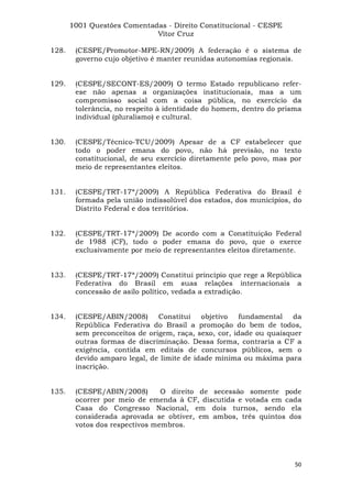 Questoes resolvidas cespe constitucional