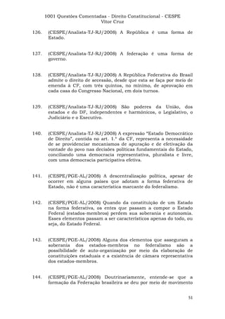 Questoes resolvidas cespe constitucional