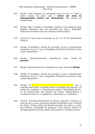 Questoes resolvidas cespe constitucional