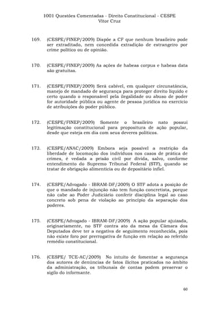Questoes resolvidas cespe constitucional