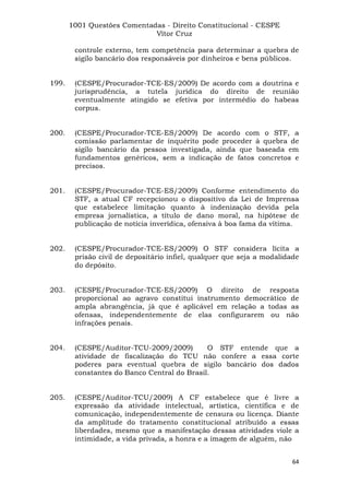 Questoes resolvidas cespe constitucional