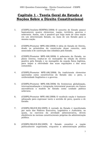 Questoes resolvidas cespe constitucional