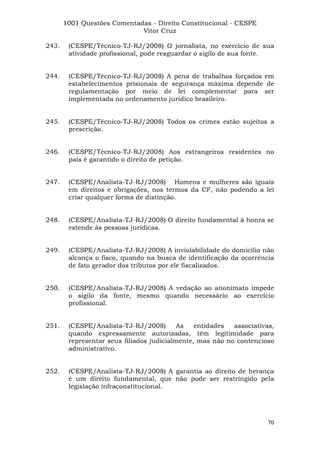 Questoes resolvidas cespe constitucional