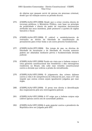 Questoes resolvidas cespe constitucional