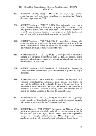 Questoes resolvidas cespe constitucional