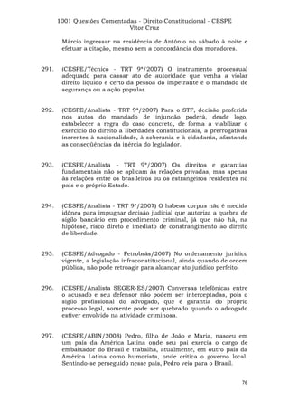 Questoes resolvidas cespe constitucional