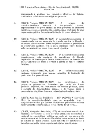 Questoes resolvidas cespe constitucional