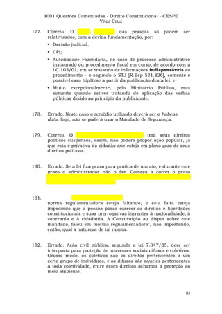 Questoes resolvidas cespe constitucional