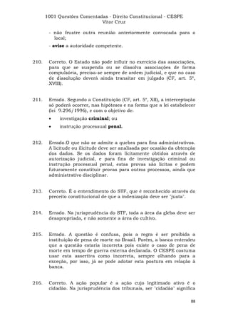 Questoes resolvidas cespe constitucional