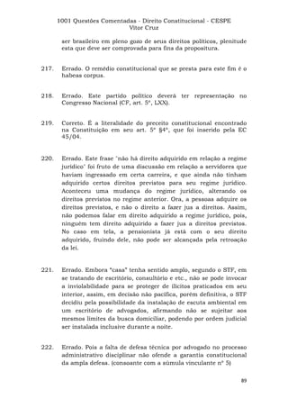 Questoes resolvidas cespe constitucional