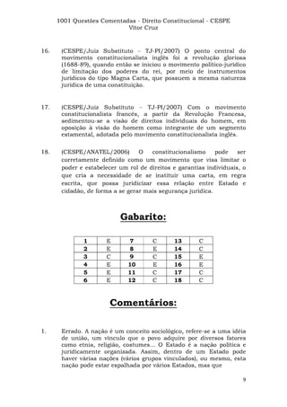 Questoes resolvidas cespe constitucional