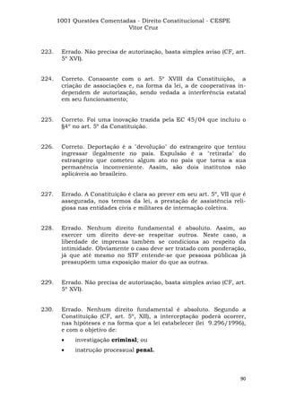 Questoes resolvidas cespe constitucional