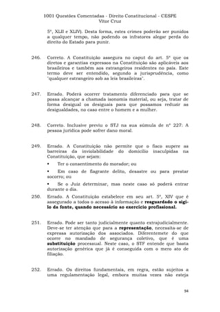 Questoes resolvidas cespe constitucional