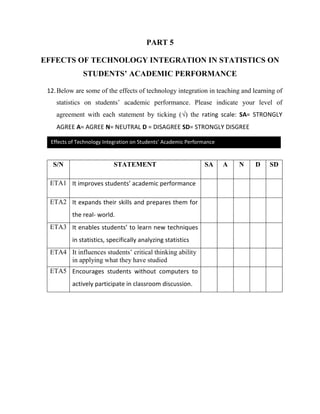 QUESTONNAIRE AND INTERVIEW GUIDE FOR RESPONDENTS ON THE IMPACT OF ...