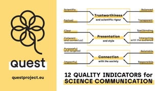 QUEST 12 Quality Indicators for Science Communication
