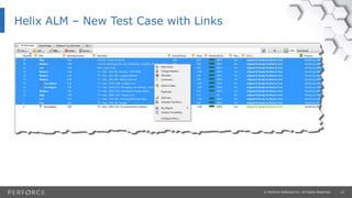 12© Perforce Software Inc. All Rights Reserved.
Helix ALM – New Test Case with Links
 