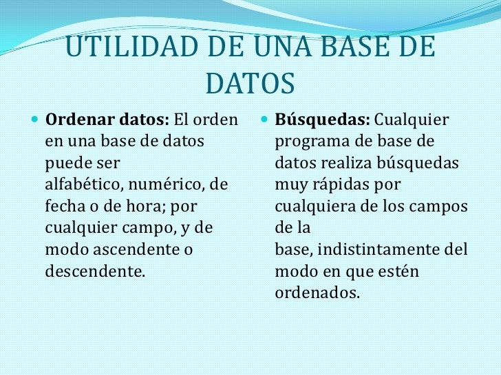Qué es una base de datos