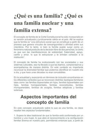 Que Es Familia En Resumen