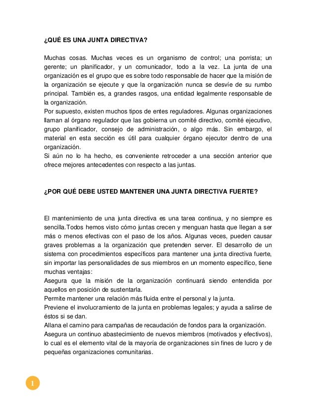 Que es una junta directiva