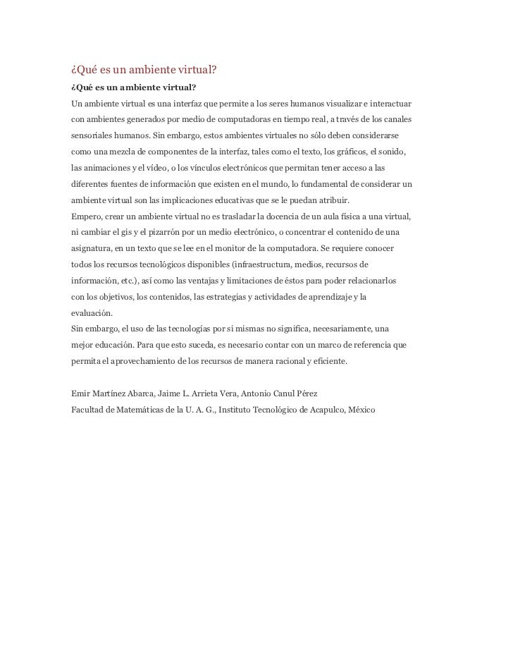 Qué es un ambiente virtual