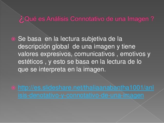 Qué es un análisis denotativo de una