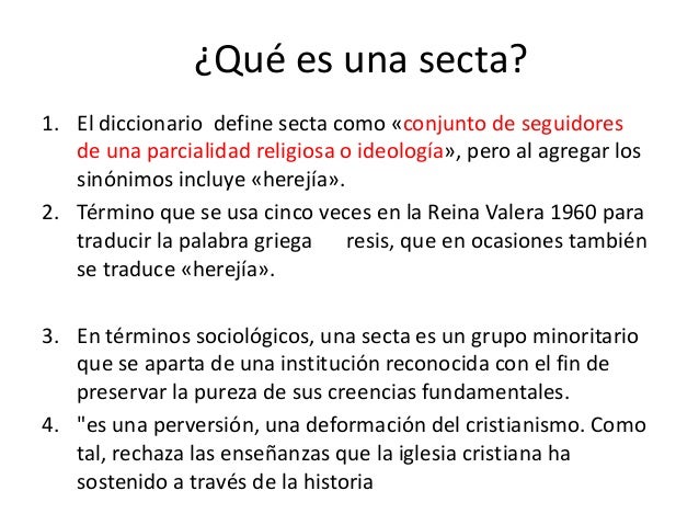 Qué es una secta